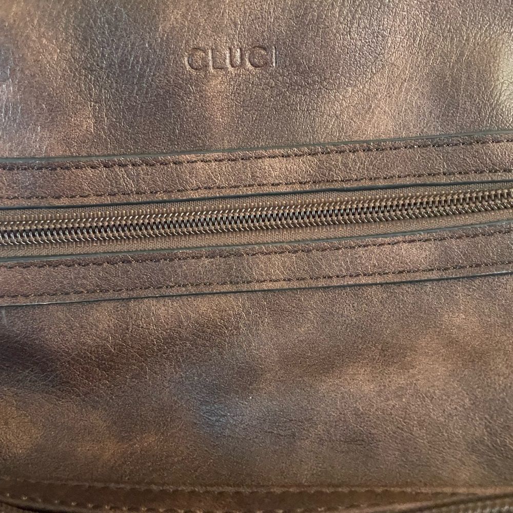 Cluci Faux Leather Vegan Leather Brown Women’s Backpack - Picture 4 of 16